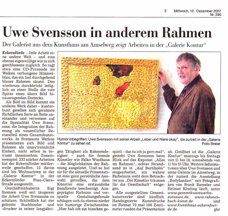 Eckernförder Zeitung vom 12.12.2007