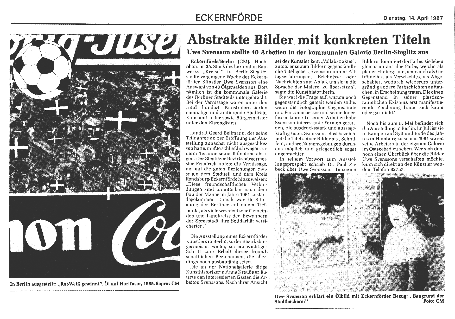 14.04.1987, Abstrakte Bilder mit konkreten Titeln