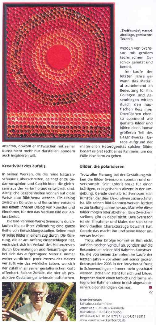 Artikel in der Zeitschrift 'der kunsthandel', Ausgabe September 2008, 2. Seite --- Klicken Sie für eine größere Darstellung!